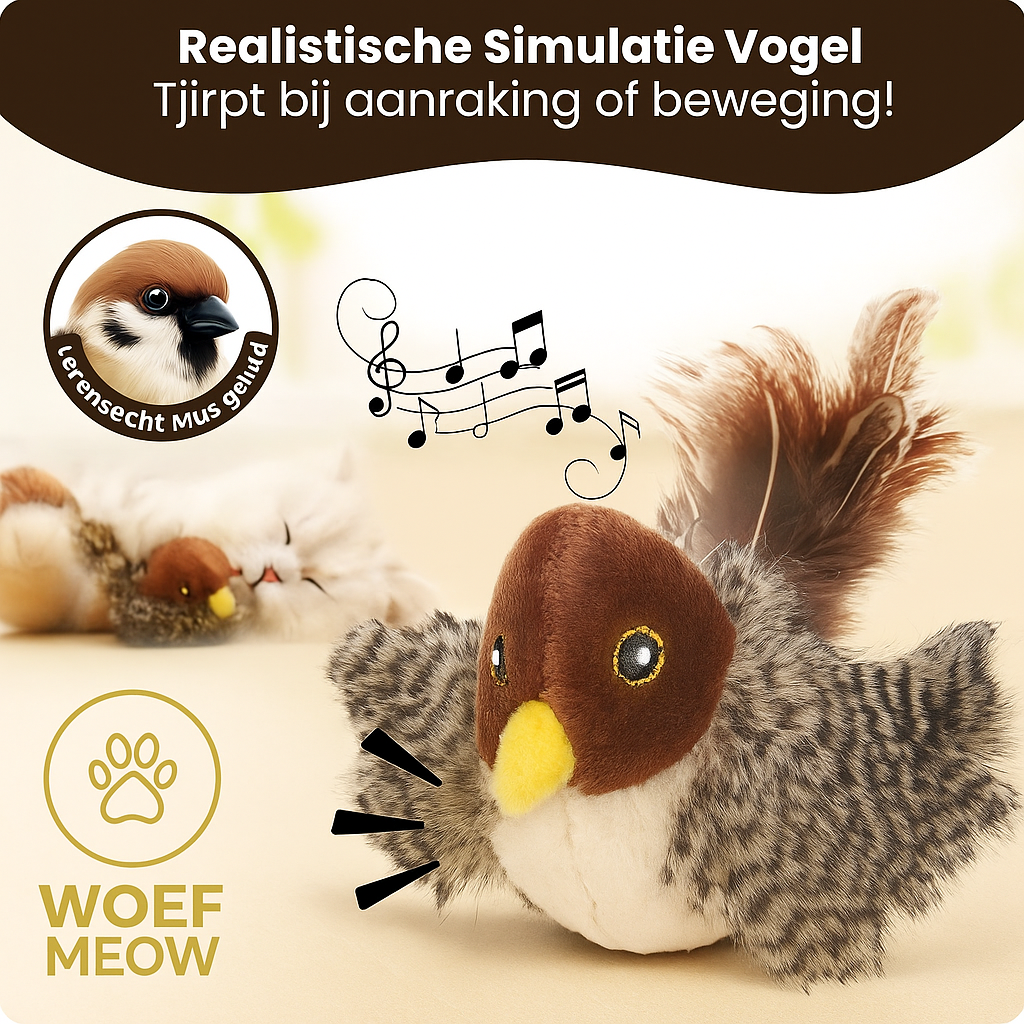 ChirpÉlite™ – Realistische Speelvogel voor Katten | WoefMeow®