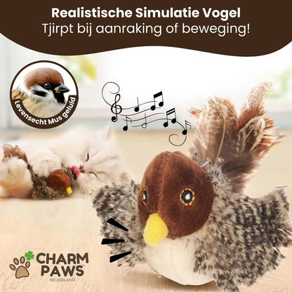CharmPaws® Realistische Simulatie Vogel voor Katten - Kleine Mus